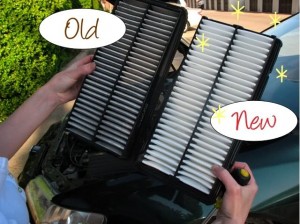 Dirty air filter vs clean air filter